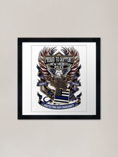 New Mexico Police Support I Back Th Framed Wall Art Poster Canvas Print Picture