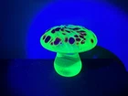 Uranium Glass Vaseline Murano Vintage Mushroom Massive One Pound  6 Ounce !