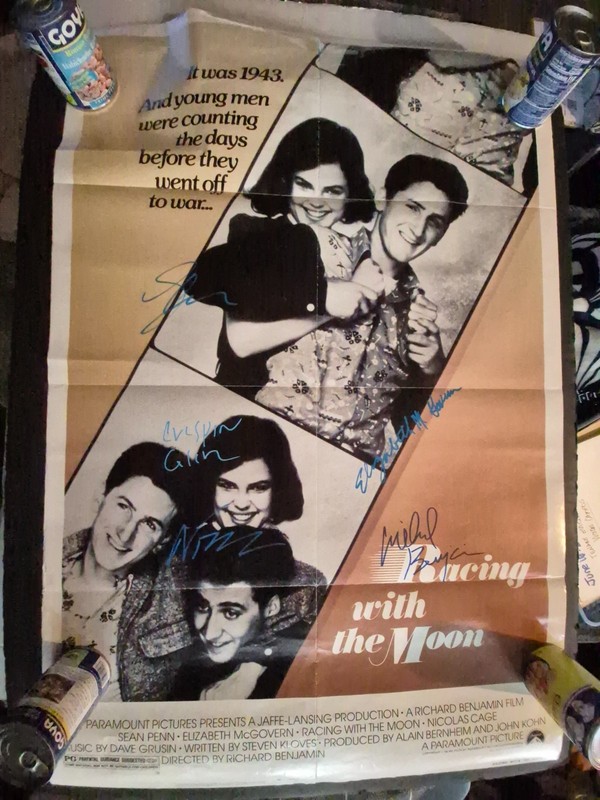 RACING WITH  the  MOON-CAST SIGNED - MOVIE POSTER- -w/COA                   ekim
