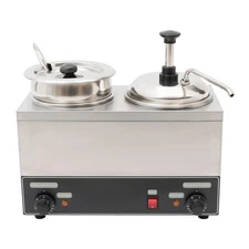 2L+4L. Electric Countertop Nacho Cheese Sauce Warmer Pump Dispenser - 110V