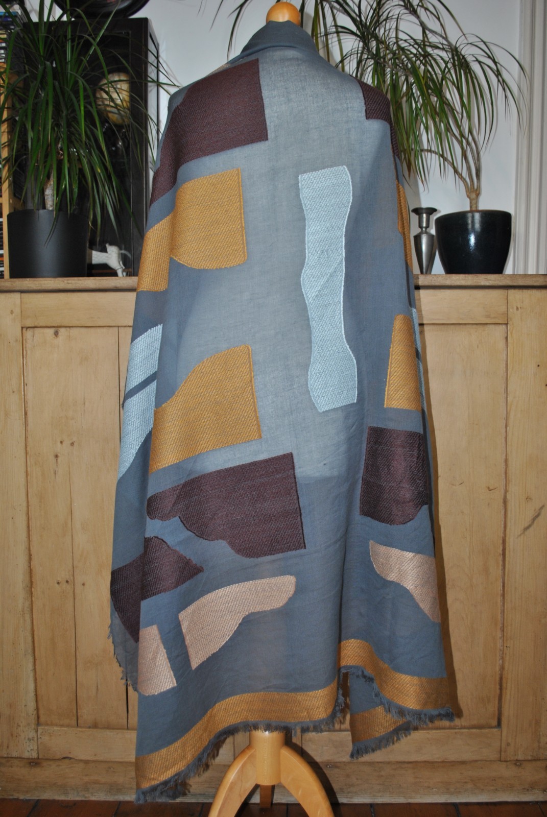 Universal Thread Large Square Scarf Blue‑Grey Bro… - image 4