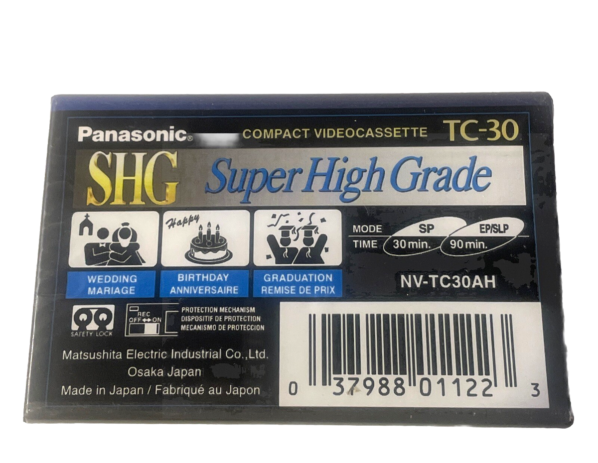 Panasonic VHS-C Super High Grade TC-30 - 90 Minutes Factory Sealed