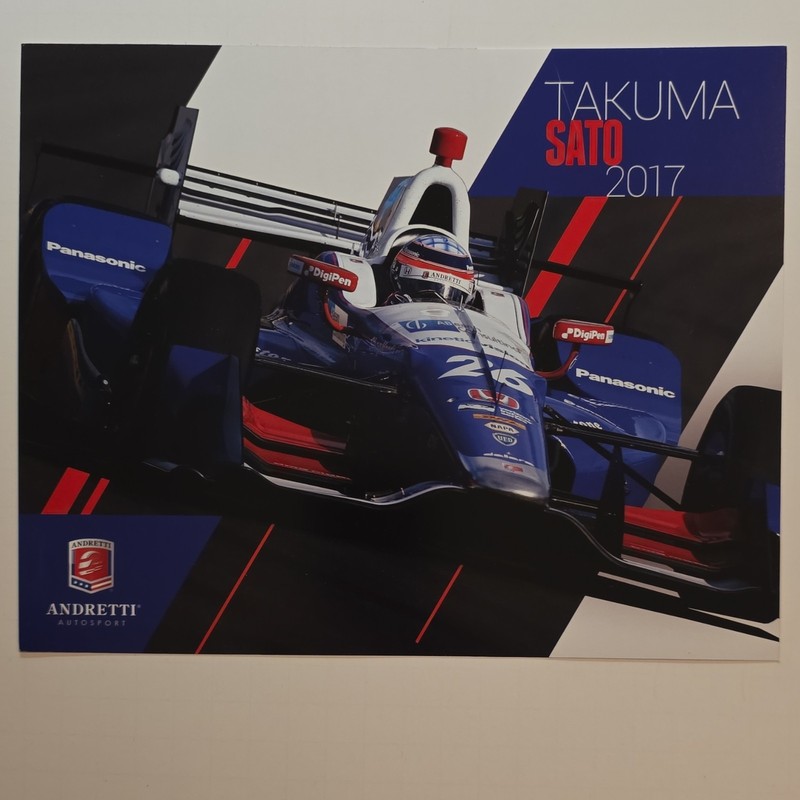 Takuma Sato Andretti Autosport 2017 IndyCar Hero Card #26 Blue Red White Black