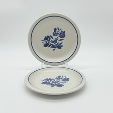 Set Of 2 Vtg Pfaltzgraff Yorktowne 6 7/8" Salad/Dessert Plates Blue Flowers