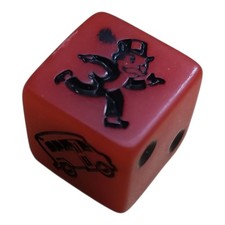 Monopoly Game Red Speed Die Dice Replacement Part Piece Red  Black