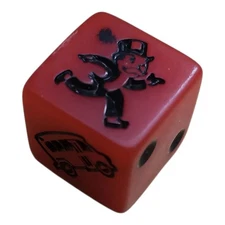 Monopoly Game Red Speed Die Dice Replacement Part Piece Red & Black
