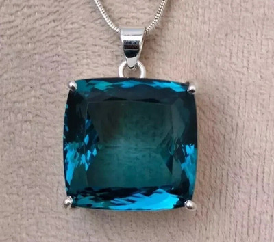 96.80 Ct London Blue Topaz Pendant Sterling Silver Pendant Gemstone ...