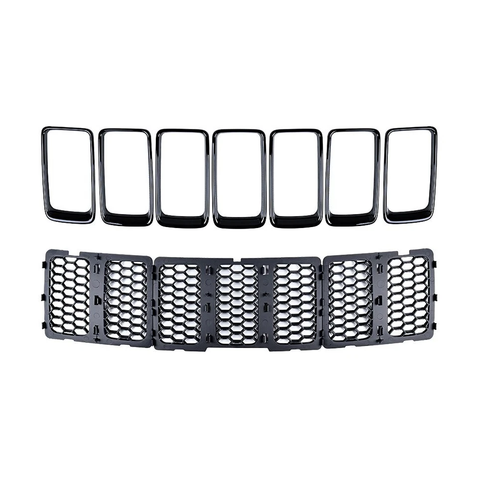 For 2014-2016 Jeep Grand Cherokee Front Grille Inserts Mesh Honeycomb Trim Cover Foto 2 de 4