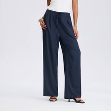 Women's Mid-Rise Drawstring Waist Tailored Straight Leg Trousers - A New Day