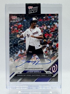 Jayden Daniels 2024 Topps Now 1st Pitch Nationals On Card Auto RC Rookie /99