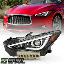 For 2017-2022 Infiniti Q60 LED DRL w/ AFS Projector Headlight Left Driver Side