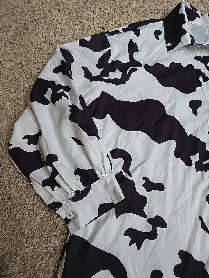 Cowboy Cowgirl Dairy Cow Print Longsleeve Shirt Sz 1XL Plus Toy Story Animal  - Image 3 of 4