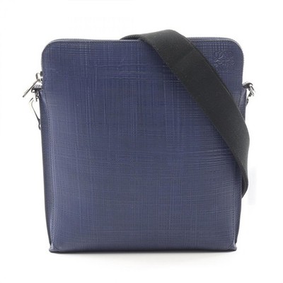 LOEWE Goya Crossbody Bag Leder Blau Herren Umhängetasche, verstellbarer Riemen