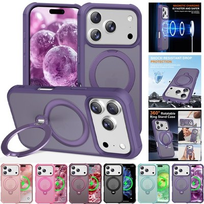 Fr iPhone 17e 16 15 14 13 12 Pro Max Magnetic Magsafe Case Ring Holder Cover
