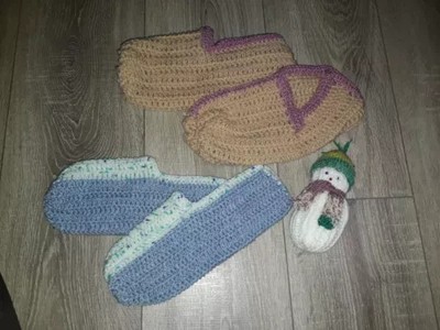 Auflösung Gehäkelte Socken Handmade Blau Orange 39-42