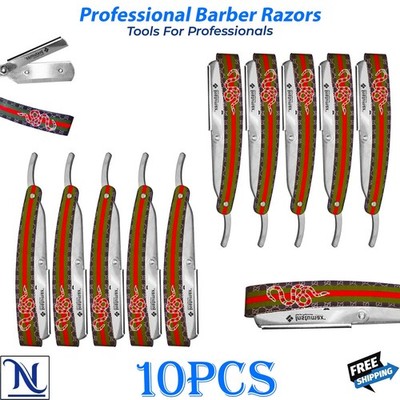 Professional Barber Straight Razor Snake Print Folding Shaving Razor Salon Tool