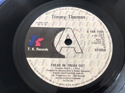 Timmy Thomas Freak in Freak out 7'' promo single record UK