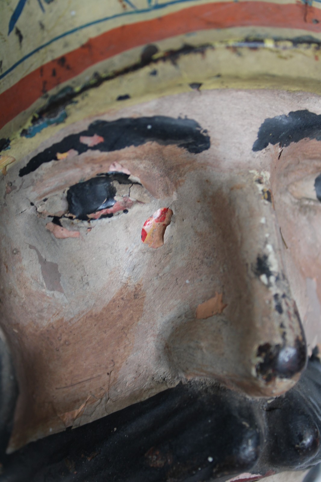 RARE 1919 Herschell Spillman Indian Pirate Painted Carnival Cast Iron Mask