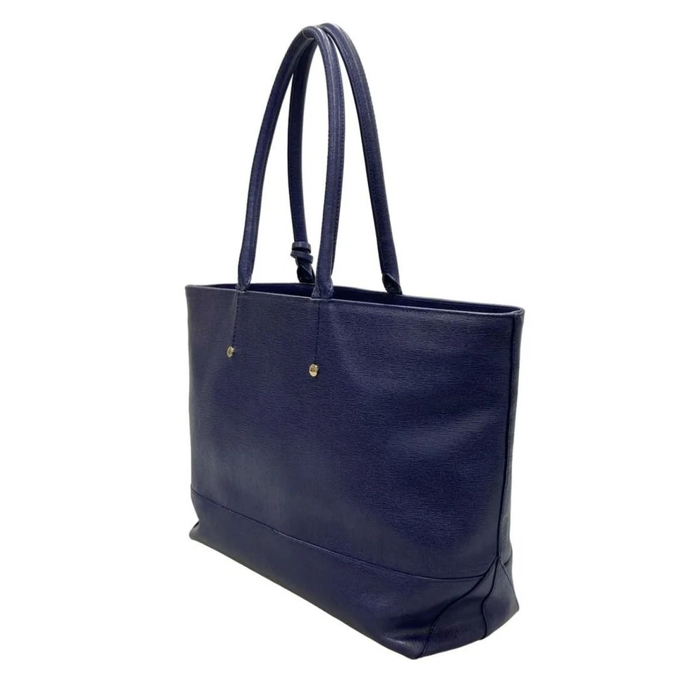 FURLA navy leather tote bag shoulder bag used - Image 3 of 4