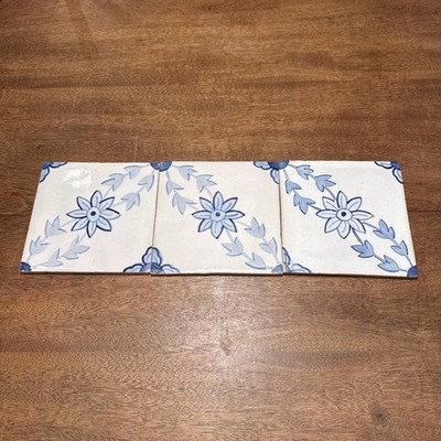3 Sant Anna Ceramic Portugal Portuguese Blue Border Decorative Listello Tile