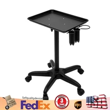 Beauty Salon Storage Service Tray Dental Rolling Trolley Cart Adjustable Height
