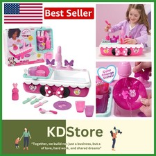 Pretend Play Kids Sink Set with Water-Activated Dishes, Accessories for 3 