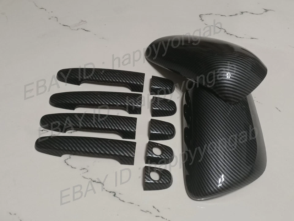 Отделка из углеродного волокна для бокового зеркала дверной ручки для Toyota Yaris Prius Corolla - Изображение 4 из 4