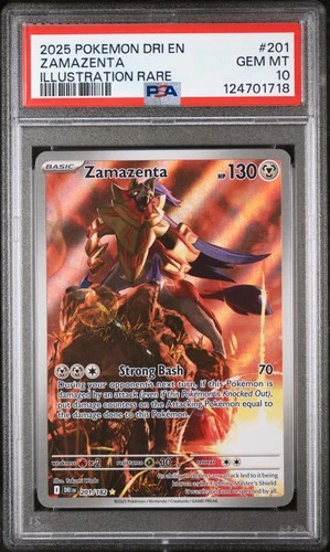 2025 POKEMON DRI EN-DESTINED RIVALS ILLUSTRATION RARE #201 ZAMAZENTA PSA 10
