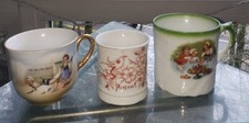 Lot Of 3 Victorian Antique Childs Cups Gilded Germany Tea Party Excellent