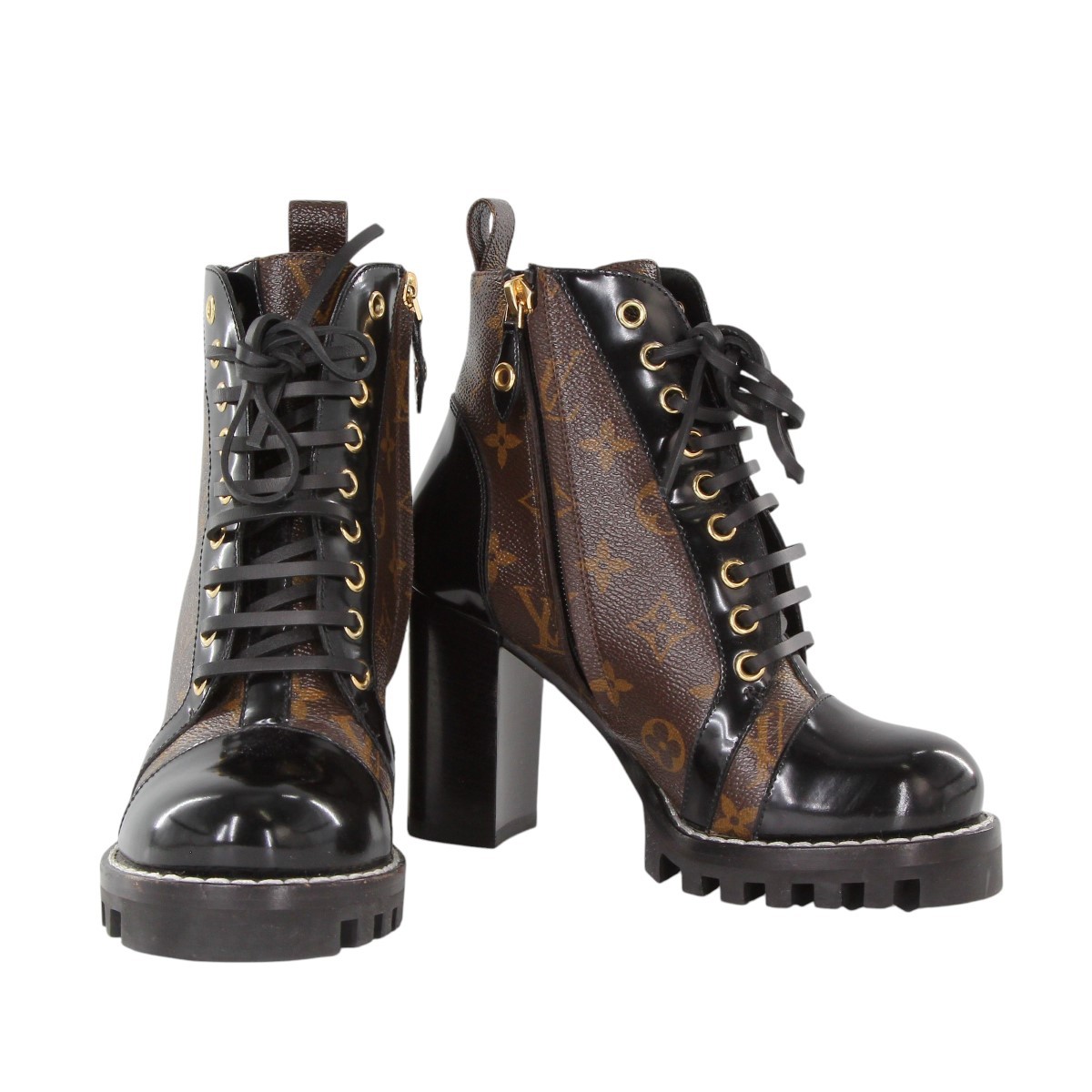Louis Vuitton Brown Leather Lace-Up Boots Wonderland leather lace up boots Louis Vuitton Brown size  main image 2