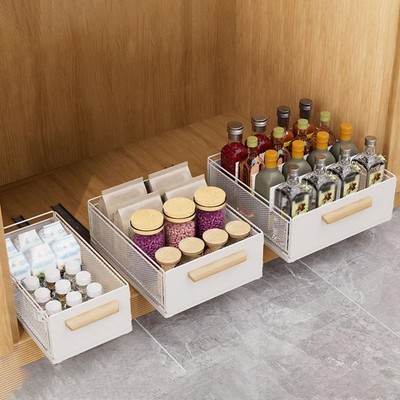 Ausziehbarer Schrank Organizer Schubladen Organizer Flexible Montage Kohlenstoffstahl