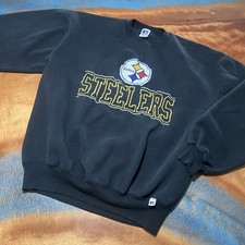Vintage 90s Russell Athletic Pittsburgh Steelers Embroidered Logo Sweatshirt XL