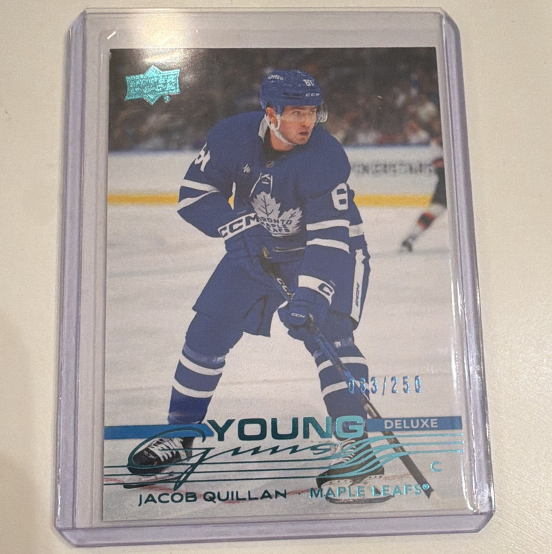 Upper Deck 2025-26 Series 1 Young Guns Deluxe Jacob Quillan Rookie /250 #241