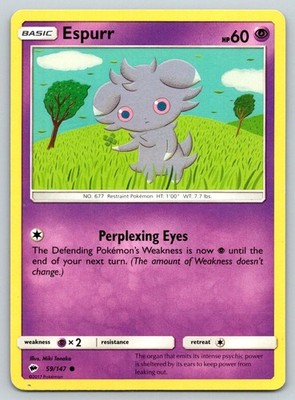 ESPURR 59/147 C BURNING SHADOWS POKEMON MP TANAKA