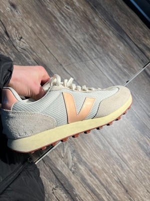 Veja Rio Branco Sneakers Men 10 Beige Suede Mesh Lace Up Casual Streetwear