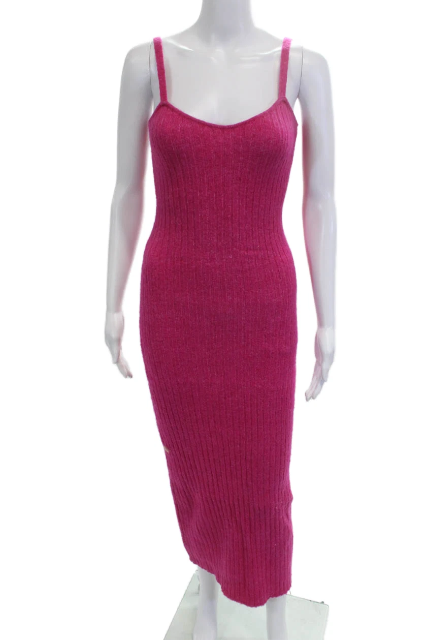 Zara Women Bodycon Sweater Dress Pink V Neck Sleeveless Wool Blend Size S
Opens in a new window or t