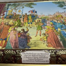 Vintage E Otto Schmidt Nurnberger Lebkuchen Lg Embossed Lidded Tin  Germany