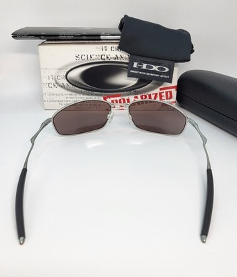 New OAKLEY WHISKER 1.0 SILVER / OO BLACK POLARIZED Sunglasses 26