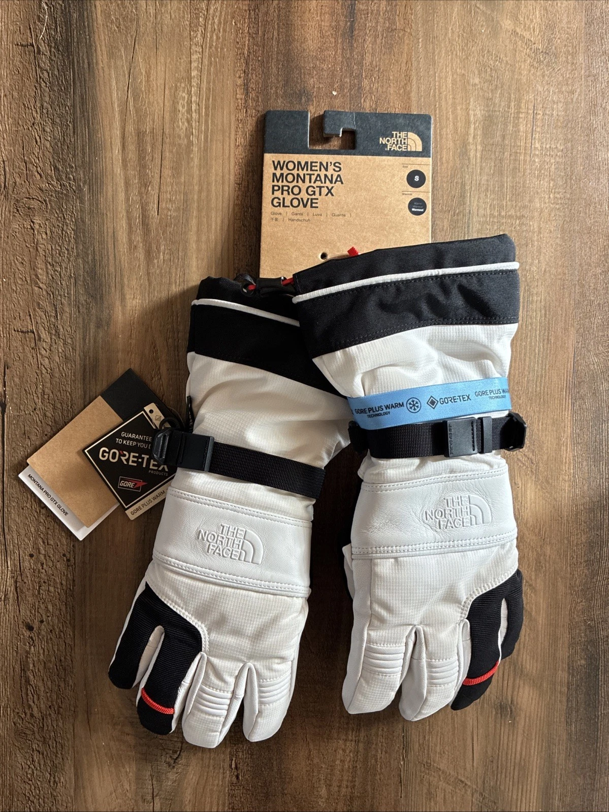 The North Face Montana Pro White GTX Gore-Tex Ski Gloves Women Size Small