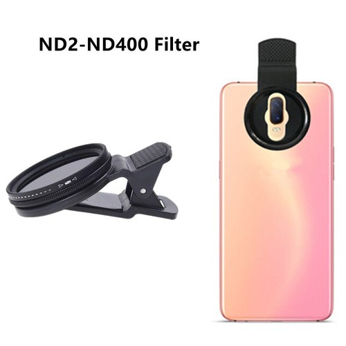 Phone Camera Lens Variable ND filter Neutral Density ND2-ND400 37mm with Clip - Picture 2 of 11