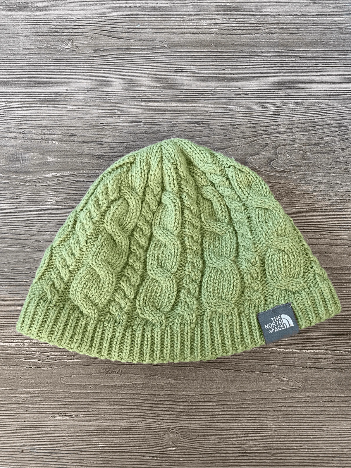 The North Face Knitted Mixed Wool Blend /Fleece Olive Green Beanie