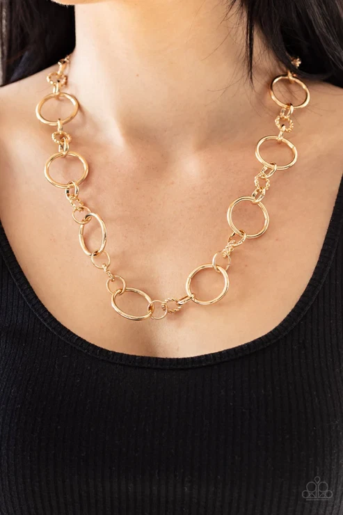 Paparazzi gold cheap circle necklace