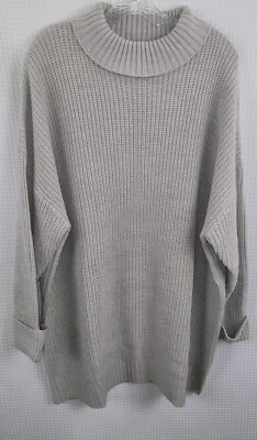 Threadbare Gray Chunky Knit Turtleneck Tunic Length Sweater Size 20 NWT