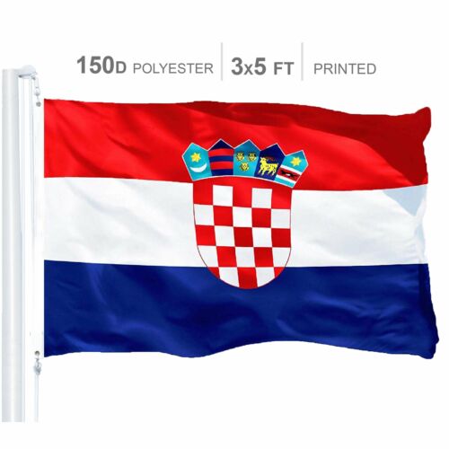 Croatia Croatian Flag 3x5 FT Printed 150D Polyester By G128 - Afbeelding 1 van 6