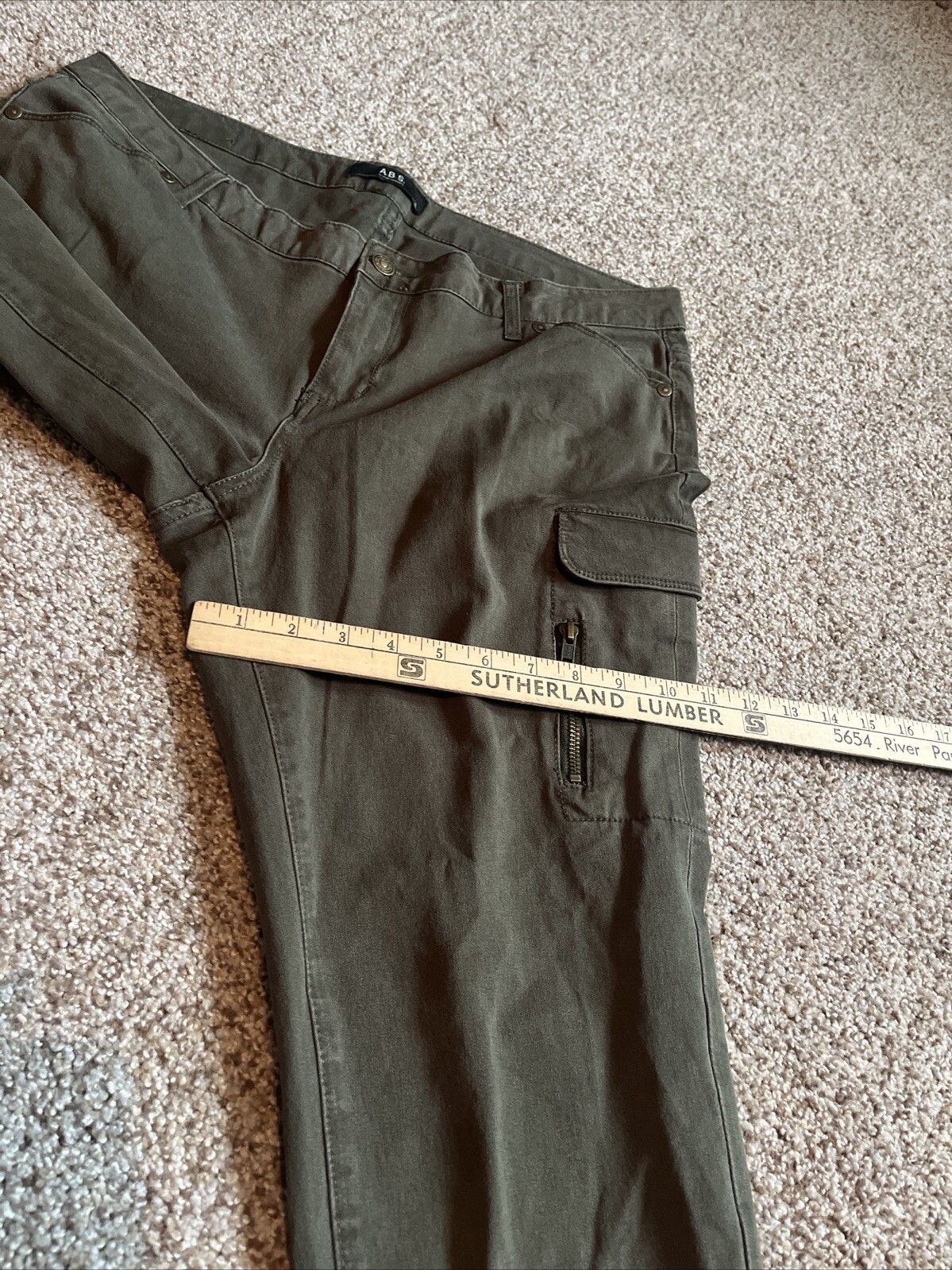 ABS Allen Schwartz Collection Womens Cargo Skinny Denim Jeans Green 32 (35x30.5) - View 13