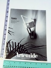 Vintage Mag. Clipping- Carlo Forcolini Icaro sconce photo Artemide Print Ad 80's