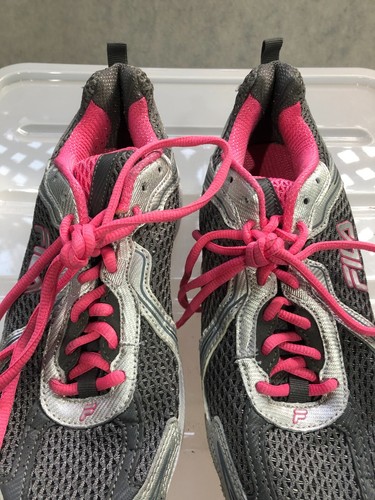 FILA DLS Womens US Size 9 Sneaker Running Shoes Silver Grey and Neon Pink - Picture 7 of 10