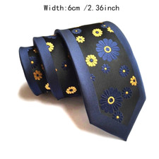 Classic Polka Dot Yellow Black Silk Skinny Slim Men's Necktie Tie 6cm/2.36inch