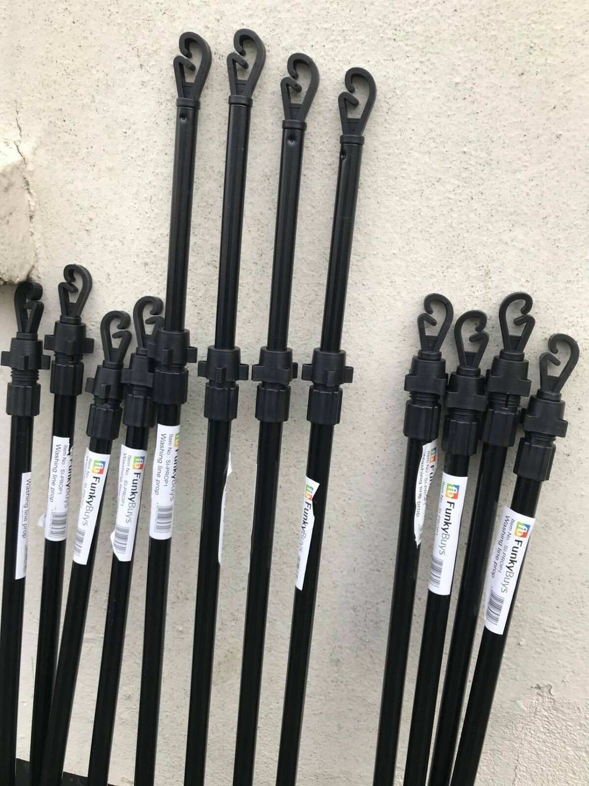 2.4M Metal Heavy Duty Washing Line Prop Telescopic Extendable Home