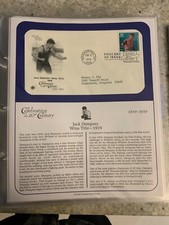 FDC CELEBRATING 20th CENTURY 1919 jack dempsey wins title